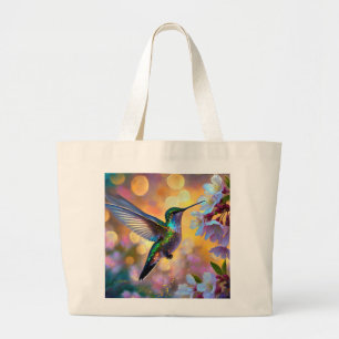 Cherry Blossom Fantasy Hummingbird Jumbo Stoffbeutel
