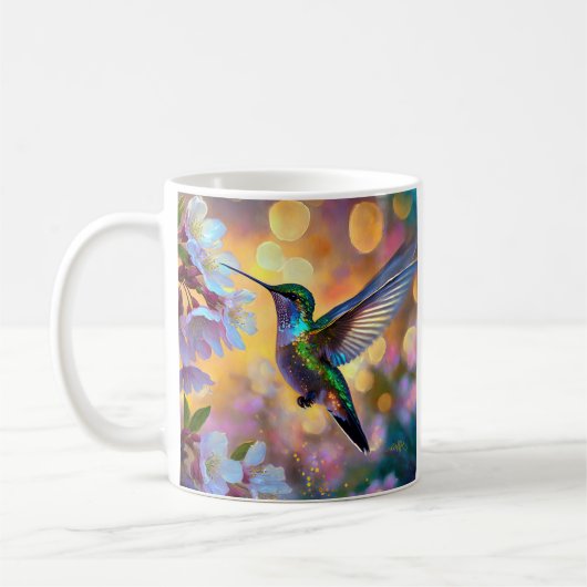 Cherry Blossom Fantasy Hummingbird Kaffeetasse (Links)