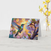 Cherry Blossom Fantasy Hummingbird Karte (Gelbe Blume)