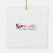 Cherry Blossom Fantasy Hummingbird Keramikornament (Rückseite)
