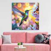 Cherry Blossom Fantasy Hummingbird Leinwanddruck (Insitu (Wohnzimmer))