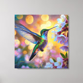 Cherry Blossom Fantasy Hummingbird Leinwanddruck (Vorderseite)