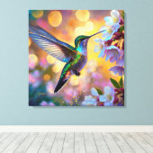 Cherry Blossom Fantasy Hummingbird Leinwanddruck (Insitu (Holzboden))