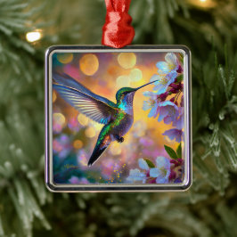 Cherry Blossom Fantasy Hummingbird Ornament Aus Metall