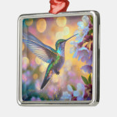 Cherry Blossom Fantasy Hummingbird Ornament Aus Metall (Links)