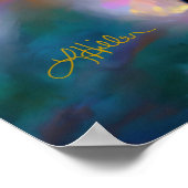 Cherry Blossom Fantasy Hummingbird Poster (Ecke)