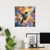 Cherry Blossom Fantasy Hummingbird Poster (Heimbüro)