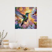 Cherry Blossom Fantasy Hummingbird Poster (Küche)