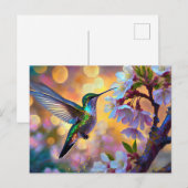 Cherry Blossom Fantasy Hummingbird Postkarte (Vorne/Hinten)