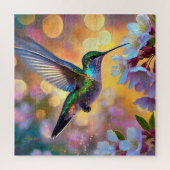 Cherry Blossom Fantasy Hummingbird Puzzle (Vertikal)