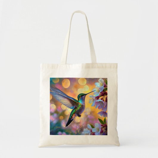 Cherry Blossom Fantasy Hummingbird Tragetasche (Vorne)