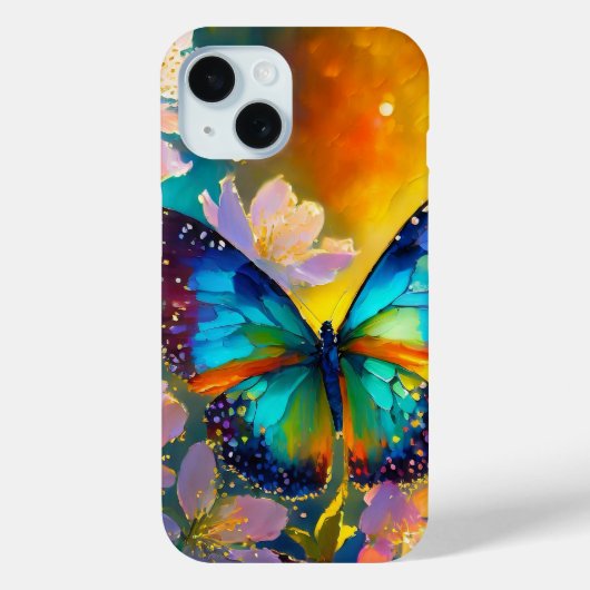 Cherry Blossom Fantasy Sunrise Butterfly Case-Mate iPhone Hülle (Rückseite)