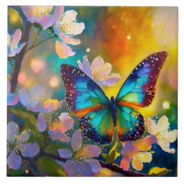 Cherry Blossom Fantasy Sunrise Butterfly Fliese