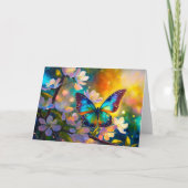 Cherry Blossom Fantasy Sunrise Butterfly Karte (Vorderseite)