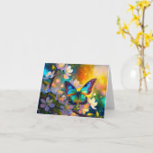 Cherry Blossom Fantasy Sunrise Butterfly Karte (Gelbe Blume)