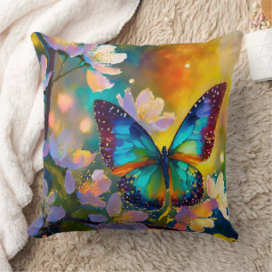 Cherry Blossom Fantasy Sunrise Butterfly Kissen