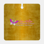 Cherry Blossom Fantasy Sunrise Butterfly Ornament Aus Metall (Rückseite)