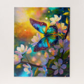 Cherry Blossom Fantasy Sunrise Butterfly Puzzle (Vertikal)