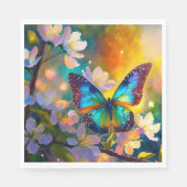 Cherry Blossom Fantasy Sunrise Butterfly Serviette (Vorderseite)