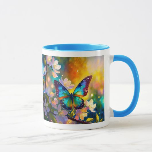 Cherry Blossom Fantasy Sunrise Butterfly Tasse (Rechts)