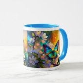 Cherry Blossom Fantasy Sunrise Butterfly Tasse (VorderseiteRechts)