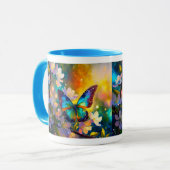 Cherry Blossom Fantasy Sunrise Butterfly Tasse (Vorderseite Links)