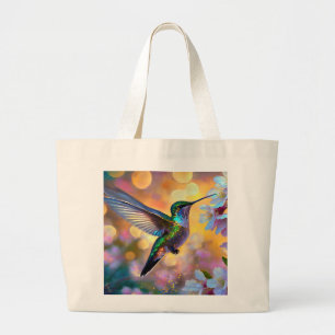 Cherry Blossom Fantasy Sunrise Hummingbird Jumbo Stoffbeutel