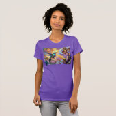 Cherry Blossom Fantasy Sunrise Hummingbird T-Shirt (Vorne ganz)