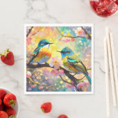 Cherry Blossom Fantasy Sunrise Songbirds Serviette (Beispiel)
