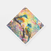 Cherry Blossom Fantasy Sunrise Songbirds Serviette (Ecke)