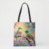 Cherry Blossom Fantasy Sunrise Songbirds Tasche (Vorderseite)