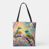 Cherry Blossom Fantasy Sunrise Songbirds Tasche (Rückseite)