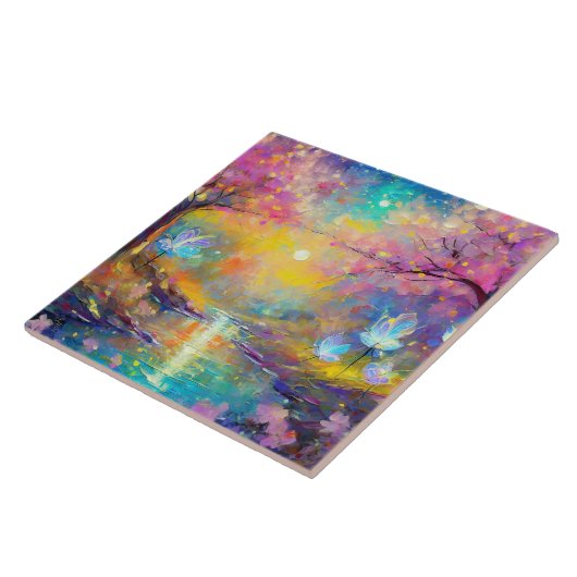 Cherry Blossom Fantasy Sunrise Stream Fliese (Seite)