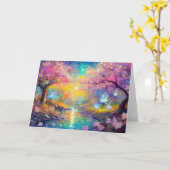 Cherry Blossom Fantasy Sunrise Stream Karte (Gelbe Blume)