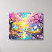 Cherry Blossom Fantasy Sunrise Stream Leinwanddruck (Vorderseite)