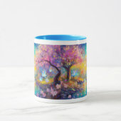 Cherry Blossom Fantasy Sunrise Stream Tasse (Zentrum)