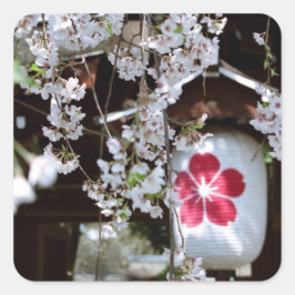 Cherry Blossom Festival in Kyoto Quadratischer Aufkleber