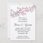 Cherry Blossom Flat Wedding Einladung (Vorderseite)