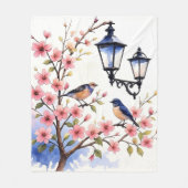 Cherry Blossom Fleecedecke (Vorderseite)