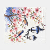 Cherry Blossom Fleecedecke (Vorderseite (Horizontal))