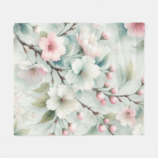Cherry Blossom Fleecedecke (Vorderseite (Horizontal))
