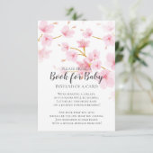 Cherry Blossom Floral Baby Shower Book for Baby Begleitkarte (Stehend Vorderseite)