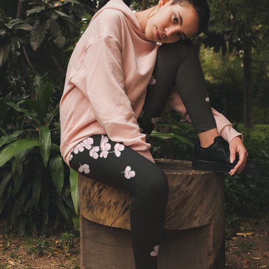 Cherry Blossom Floral Botanical Stylish Leggings