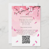 Cherry Blossom Floral Eleganter Frühling Rosa Hoch Einladung (Rückseite)