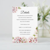 Cherry Blossom floral Enclosure Card Details Begleitkarte (Stehend Vorderseite)