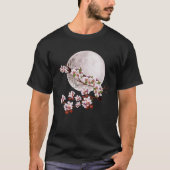 Cherry Blossom Floral Full Moon Sakura Japanischer T-Shirt (Vorderseite)