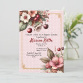 Cherry Blossom Floral Geburtstag Einladung (Stehend Vorderseite)