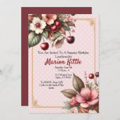Cherry Blossom Floral Geburtstag Einladung (Vorne/Hinten)