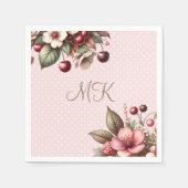 Cherry Blossom Floral Geburtstag Serviette (Vorderseite)
