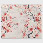 Cherry Blossom Floral Geschenkpapier (Flach)